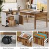 Tribesigns L-Shaped Executive Desk with Reversible File Cabinet, 63" Wooden Computer Desk with Drawers and Storage, Home Office Writing Table Business Furniture Table, Rustic Brown and White