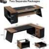 Tribesigns 78" L-Shaped Executive Desk, Large Modern Office Desk with Drawers and File Cabinet, Business Furniture with Storage Shelves, Big Computer Desk for Home Office (Light Walnut + Black)
