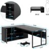 Tribesigns 71 inch Executive Desk, L Shaped Desk with Cabinet Storage, Executive Office Desk with Shelves, Business Furniture Set Workstation for Home Office, Black