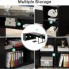 Tribesigns 71 inch Executive Desk, L Shaped Desk with Cabinet Storage, Executive Office Desk with Shelves, Business Furniture Set Workstation for Home Office, Black