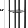 addlon Floor Lamp with Shelves, 4-Tier Modern Shelf Lamp with RGB Smart Bulb, APP Control Standing Lamps with White Lamp Shade, Floor lamp for Living Room, Bedroom - Black