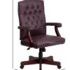 Flash Furniture Martha Washington Burgundy LeatherSoft Executive Swivel Office Chair with Arms