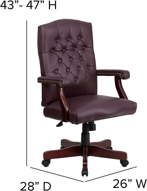 Flash Furniture Martha Washington Burgundy LeatherSoft Executive Swivel Office Chair with Arms