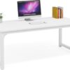 Tribesigns Modern Computer Desk, 63 x 31.5 inch Large Executive Office Desk Computer Table Study Writing Desk Workstation for Home Office, Spliced Desktop, White