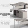 71-Inch Modern Executive Office Desk, L-Shaped Executive Desk with Cabinet and Storage Shelves, Large Writing Table Business Furniture Set for Home Office