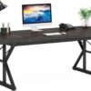 Tribesigns 70.8-Inch Executive Desk, Large Computer Office Desk Workstation, Modern Simple Style Laptop Desk Study Writing Table Business Furniture for Home Office (Black Oak, 70.8 Inch)