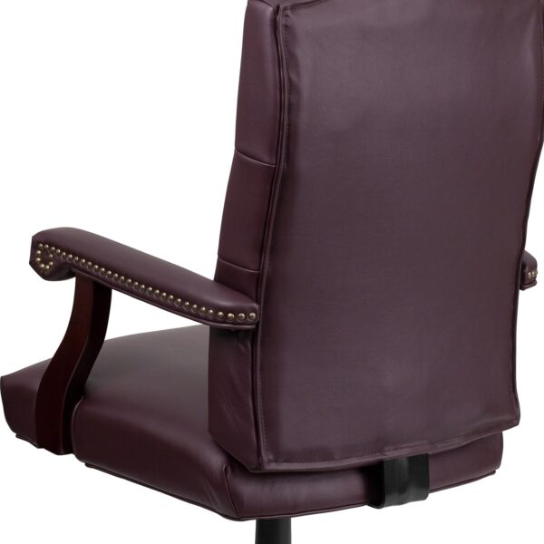 Flash Furniture Martha Washington Burgundy LeatherSoft Executive Swivel Office Chair with Arms