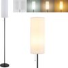 Floor Lamp for Living Room, Modern Standing Lamps with Lampshade, Minimalist Tall Lamp with Chain Switch for Living Room, Bedroom, Kids Room, Office,Standing Lamp LED Bulb Included (White Shade)