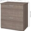 Bestar Logan U Shaped Desk with Hutch, Lateral File Cabinet, and Bookcase in Bark Gray, 66W | Complete Office Setup for Home or Commercial Spaces