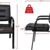 SUPER DEAL Office Guest Chair Bonded Leather Executive Side Chair Reception Chair with Solid Metal Frame Home Office Furniture, Set of 2