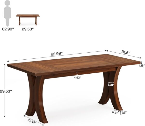 Tribesigns Executive Desk, 63" Large Office Desk, Wood Computer Writing Desk, Mid-Century Laptop Desk Meeting Room Table, Modern Business Workstation Table for Home Office