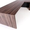 71" Wood Office Furniture Set of 3pcs | Executive Right Side L Shaped Corner Desk & File Drawers w/Telescopic Rail | Coffee Table | Storage Cabinet w/Chrome Handles | Modern Home Workstation