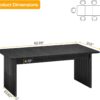 Tribesigns Modern Executive Desk, 63" Large Computer Office Desk, Conference Table Meeting Room Table, Simple Style Rectangle Writing Table for Home Office, Workstation Business Furniture, Black