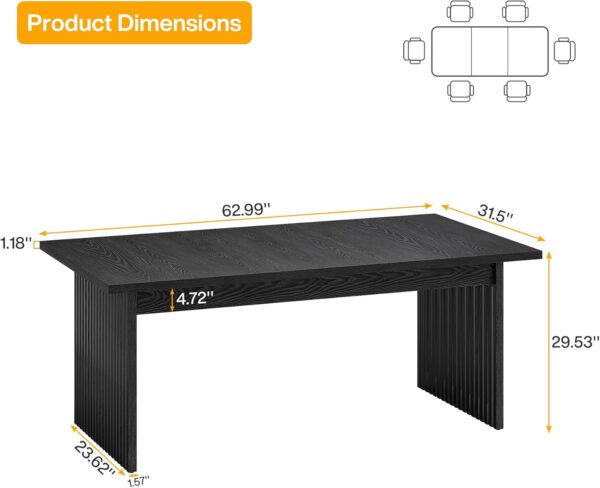 Tribesigns Modern Executive Desk, 63" Large Computer Office Desk, Conference Table Meeting Room Table, Simple Style Rectangle Writing Table for Home Office, Workstation Business Furniture, Black
