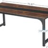 Tribesigns Modern Computer Desk, 70.8 x 31.5 inch Large Office Desk Computer Table Study Writing Desk Workstation for Home Office, Rustic/Black