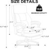 Executive Office Chair Comfortable Desk Chairs with Foot Rest High Back Computer Gaming Chairs Reclining PU Leather Swivel Work Chair for Home Office