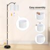 BoostArea Floor Lamp for Living Room,Arc Floor Lamp with Remote Control,Stepless Dimmable Brightness & Colors Temperature 2700k-6500k,Modern Standing Lamp for Bedroom Study Room Office,White