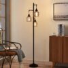 9MMML Floor Lamp for Living Room, Farmhouse Industrial Dimmable Floor lamp,3 Lights Metal Cage Tree Standing Lamp,68", 3Pcs Led Bulbs Included