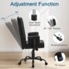 VECELO Ergonomic Office Chair – High Backrest with Tilt, PU Leather, Diamond-Stitched Back, Adjustable 45°Armrests & Sponge Cushion, Black