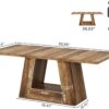 Tribesigns Farmhouse Computer Desk, 63-Inch Large Office Desk Workstation, Simple Style Executive Desk Study Table with Sturdy Base, Wooden Writing Desk for Home Office, Rustic Brown