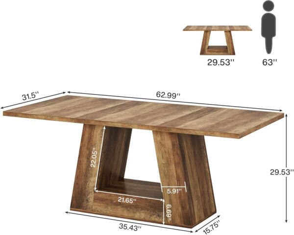 Tribesigns Farmhouse Computer Desk, 63-Inch Large Office Desk Workstation, Simple Style Executive Desk Study Table with Sturdy Base, Wooden Writing Desk for Home Office, Rustic Brown
