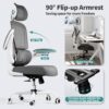 Office Chair Ergonomic Desk Chair, 330 LBS Home Mesh Office Desk Chairs with Wheels, Comfortable Gaming Chair, High Back Office Chair for Long Hours (White)