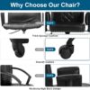 VECELO Ergonomic Office Chair – High Backrest with Tilt, PU Leather, Diamond-Stitched Back, Adjustable 45°Armrests & Sponge Cushion, Black