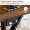 70.8-Inch Executive Desk with Power Outlet, Large Office Desk, Long Home Office Table, Big Writing Computer Table, Modern Work from Home Desk Office Furniture for Laptop, Rustic Brown/Black