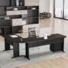 Tribesigns L-Shaped Executive Desk with File Cabinet, 83 Inch Large Corner Computer Desk with Drawers, Industrial Business Furniture Work Desk for Home Office (Black)