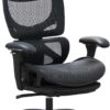 Ergonomic Mesh Office Chair with Footrest, Executive High Back Computer Desk Chair with Wide Headrest and Adjustable 3D Arms, Backrest, Tilt Lock and Lumbar Support-Black