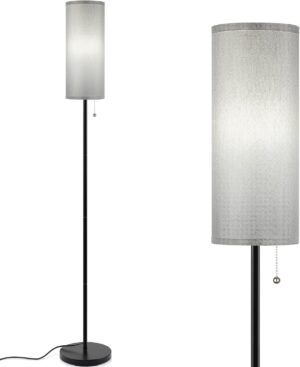 Floor Lamp for Living Room, 3 Color Temperature Modern Standing Lamps, Minimalist Floor Lights for Bedroom, Office, Reading,Gray