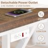 70.8-Inch Executive Desk with Power Outlet, Large Home Office Desk, Long Office Desk, Big Writing Computer Desk, Modern Work from Home Desk Office Furniture for Laptop, White