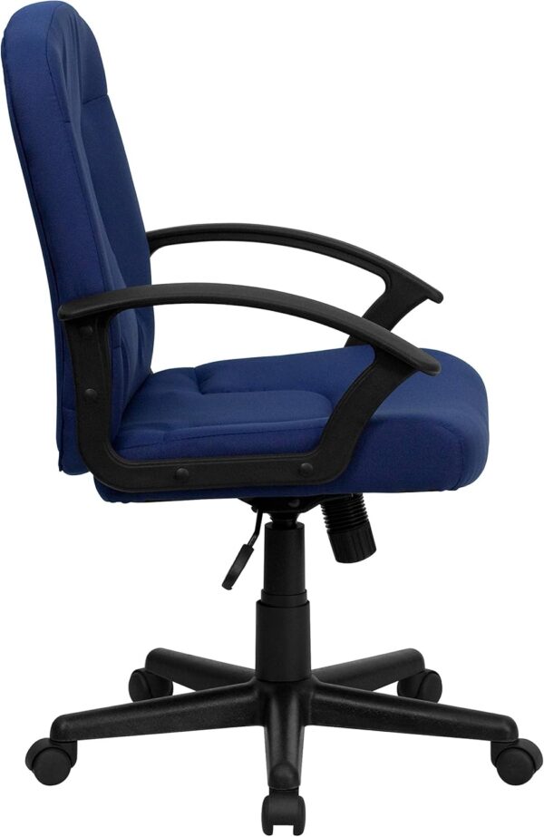 Flash Furniture Garver Mid-Back Navy Fabric Executive Swivel Office Chair with Nylon Arms