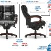 La-Z-Boy Bellamy Executive Office Chair with Memory Foam Cushions, Real Wood Arms and Swivel Base, Waterfall Seat Edge, Faux Bonded Leather, Black