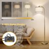 Boncoo LED Floor Lamp Fully Dimmable Modern Standing Lamp Arc Floor Lamp with Adjustable Drum Shade, Tall Pole Reading Lamp Light for Living Room Bedroom Study Room, Bulb Included