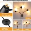 FOLKSMATE LED Floor Lamp, Medusa 3 Head Modern Adjustable Gooseneck Tall Standing Light for Living/Kids Room, Bedroom, Office, Dorm