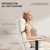 Reclining Office Chair with Adjustable Headrest and Footrest, 170° Ergonomic Comfortable Office Chair Zero Gravity, Leather Executive Home Office Desk Chair 400lbs (Black) (Cream)