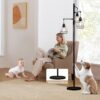 69" Industrial Tree Floor Lamp with Stepless Dimming - Adjustable Cage Shades & weighted Base, Vintage Dimmable Standing Light for Living Room/Office, 3x Edison Bulbs Included (Farmhouse Rustic)