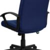 Flash Furniture Garver Mid-Back Navy Fabric Executive Swivel Office Chair with Nylon Arms