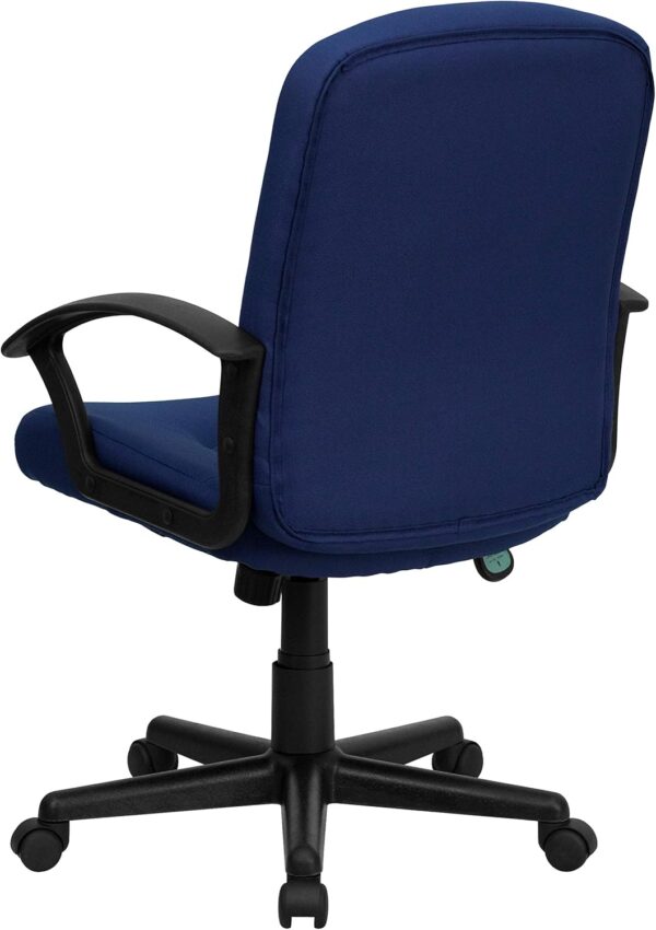 Flash Furniture Garver Mid-Back Navy Fabric Executive Swivel Office Chair with Nylon Arms