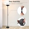 BoostArea Torchiere Floor Lamp, 30W Super Bright LED Standing Lamp, Stepless Dimmable Pole Lamp with 3000K Lighting, Rotary Switch, 70 Inch Tall Metal Modern Floor Lamps for Living Room/Bedroom Black