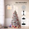 BoostArea Floor Lamp for Living Room,LED Arched Floor Lamps, Tall Modern Standing Lamp with Beige Linen Shade,Footswitch,Mid Century Floor Lamp for Bedrooms,Study Room,Office