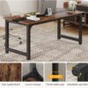 Tribesigns Office Desk with File Cabinet, 70.8" L-Shaped Executive Desk for Home Office Workstation Business Furniture Set, Rustic Brown/Black