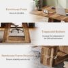 Tribesigns Farmhouse Computer Desk, 63-Inch Large Office Desk Workstation, Simple Style Executive Desk Study Table with Sturdy Base, Wooden Writing Desk for Home Office, Rustic Brown