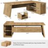 Tribesigns 78" L Shaped Desk with Drawers, Large Executive Office Desk with File Cabinet and Shelves, Modern Corner Computer Desk with Storage Shelves Business Furniture for Home Office, Brown