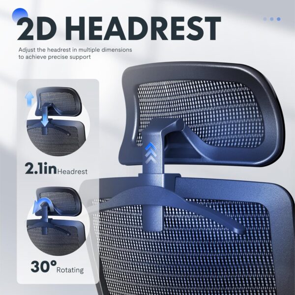 81K6Rx2XWrL._AC_SL1500_.jpg FLEXISPOT Ergonomic Office Chair, High Back Mesh Swivel Computer Chair, Executive Office Desk Chairs, with Adjustable Lumbar Support/2D Headrest/Lockable Backrest, OC3 Mesh Seat, Gray