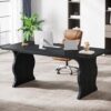 Tribesigns 63" Large Executive Desk for Home Office, Spacious Computer Desk with Ample Leg Room, Double PC Gaming Writing Table Study Desk with Sturdy Legs, Black
