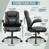 Leather Office Chair, PU Home Computer Desk Chairs with Ergonomic Back Support, 360°Swivel Free，Small Gmaing Chair with Wheels and Adjustable Armrests, for Short People Use, Black