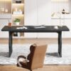 Tribesigns 63" Large Executive Desk for Home Office, Spacious Computer Desk with Ample Leg Room, Double PC Gaming Writing Table Study Desk with Sturdy Legs, Black