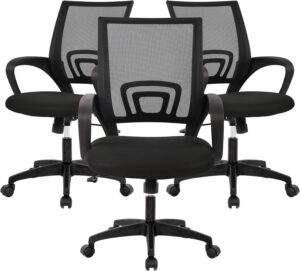 BestOffice Home Office Chair Ergonomic Desk Chair Mesh Computer Chair with Lumbar Support Armrest Executive Rolling Swivel Adjustable Mid Back Task Chair,Black